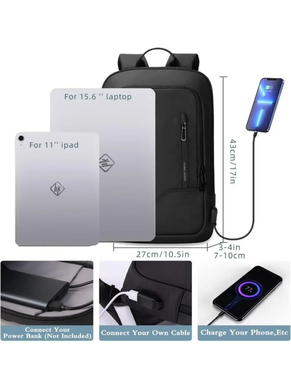 Slim Laptop Backpack for Men | Stylish Business Bag | Lightweight & Durable